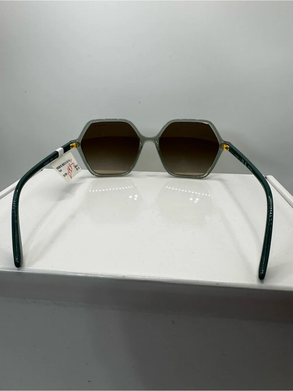Vogue Sunglasses — Light Green Frame with Brown Gradient Lenses
